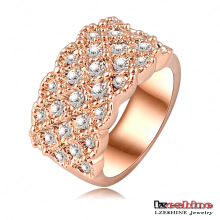 Anéis de noivado do chapeamento de ouro de luxo 18k Rosa (Ri-HQ0062)